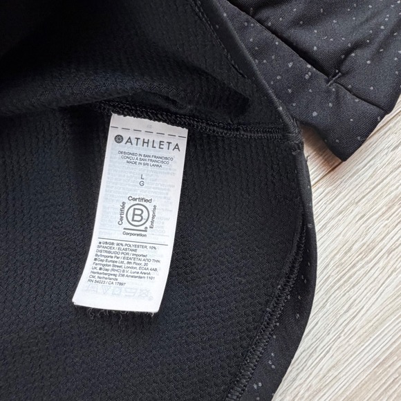 Athleta Whistler Black Speckled 1/4 Zip Long Sleeve Athleisure Top Women's L - Picture 4 of 8